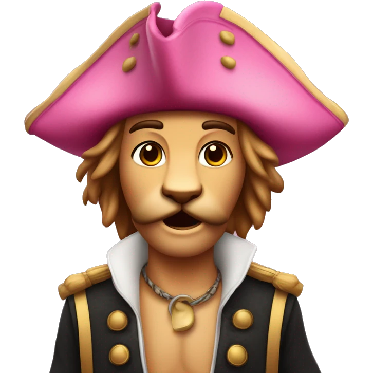 Pirat mit einem Hut der Leoparden Muster hat und einer pinken Augenklappe emoji
