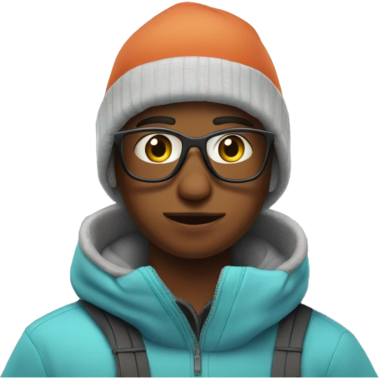 Me wearing a hoodie while skiing  emoji