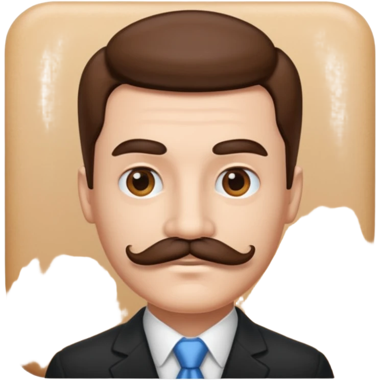 A person with a very square mustache and a side part  emoji