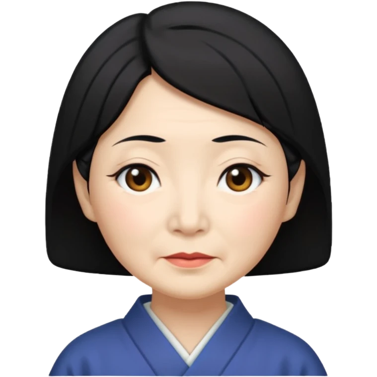 old japanese women with black hair emoji