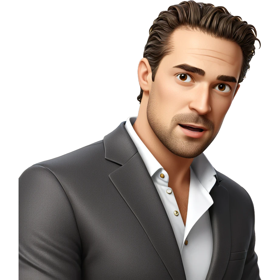 mature man in white shirt emoji