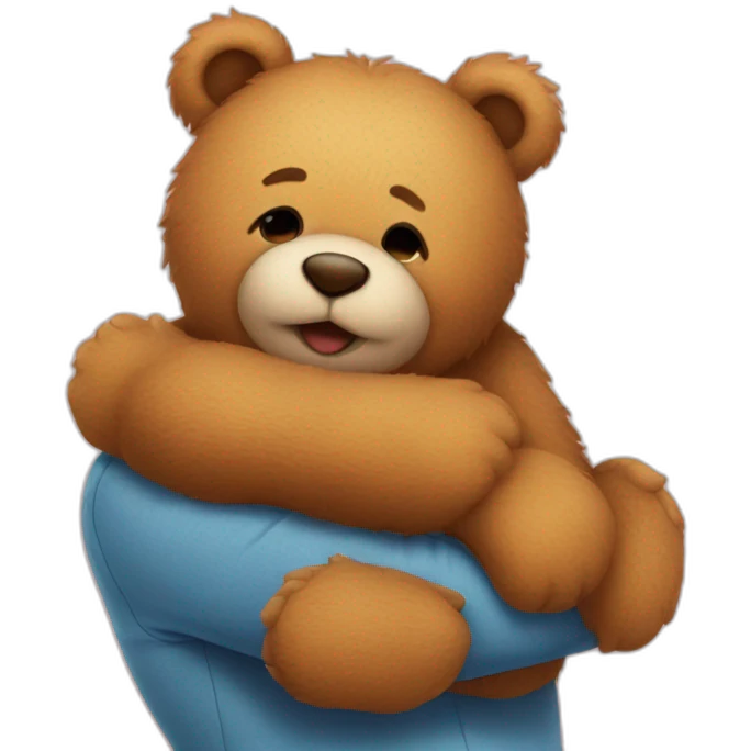 Hugging teddy bear emoji