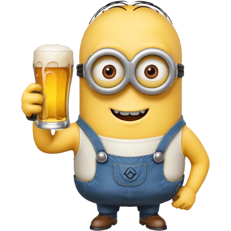 minion with a beer saying cheers emoji