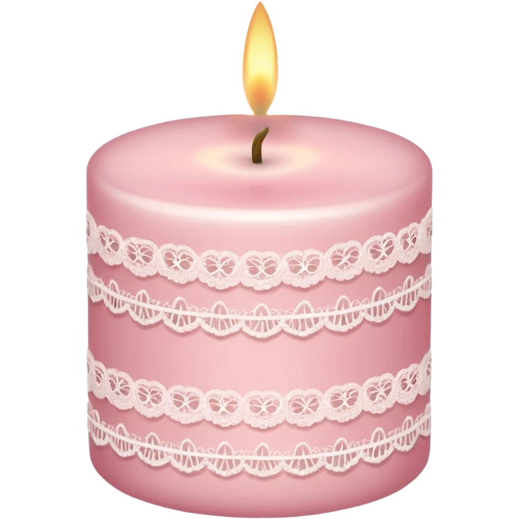 make a candle with a light pink lace emoji