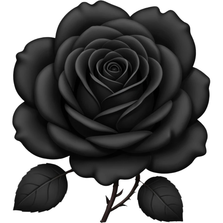 black rose, without green leaves, just flower emoji