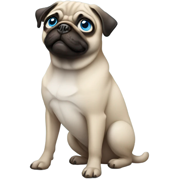Pug with blue eye emoji