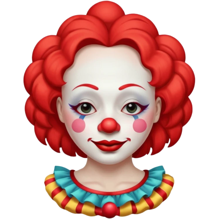 female clown sleeping eyes closed emoji