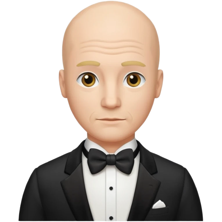Bald guy with mullet in tuxedo emoji
