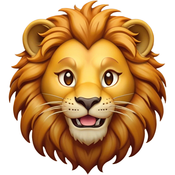 Cinematic Comical Lion Portrait Emoji, Head tilted dramatically with an exaggeratedly amused expression, featuring a striking tawny Fur with a flamboyant mane and wide, expressive amber eyes filled with playful disbelief, Simplified yet hilariously expressive features, highly detailed, glowing with a slightly sassy glow, high shine, dramatic yet playful, stylized with an air of cheeky jungle mischief, bright and endearing, soft glowing outline, capturing the essence of a spirited and over-the-top lion, so meme-worthy it feels like it could roar its way into internet fame instantly! emoji