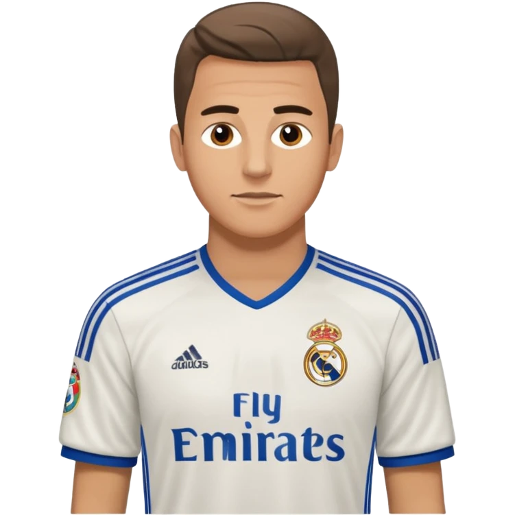 White male wearing Adidas Real Madrid jersey emoji