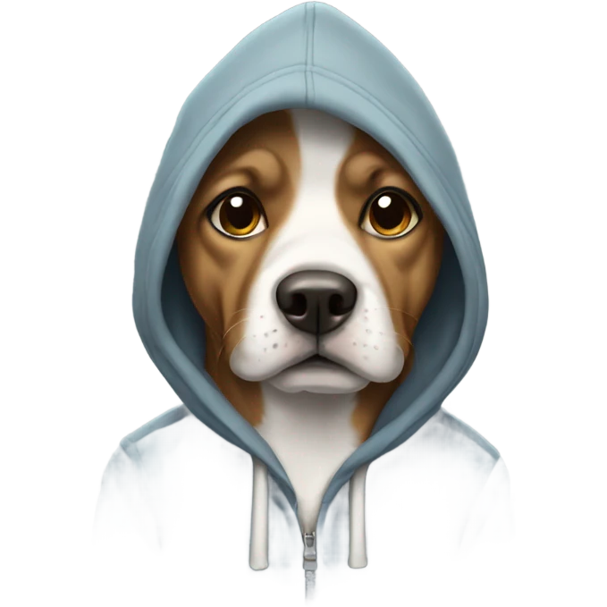Dog wearing hoodie emoji
