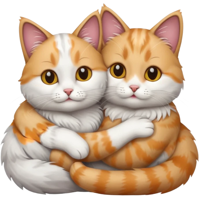 a cute cat couple 
 emoji