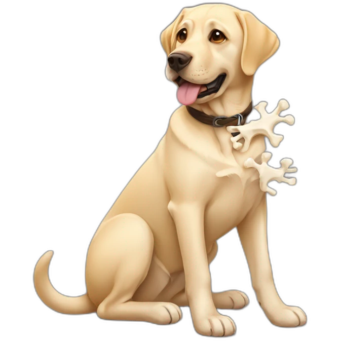 labrador with bones  emoji