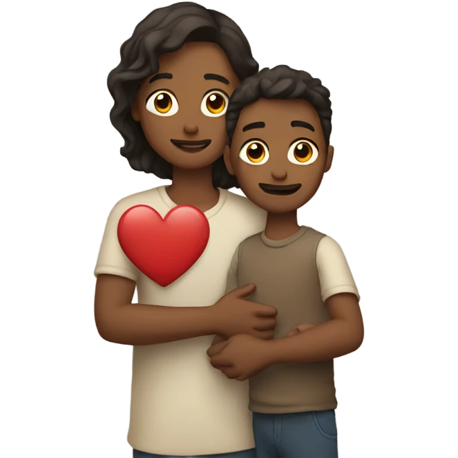 Father holds her heart in her arm emoji