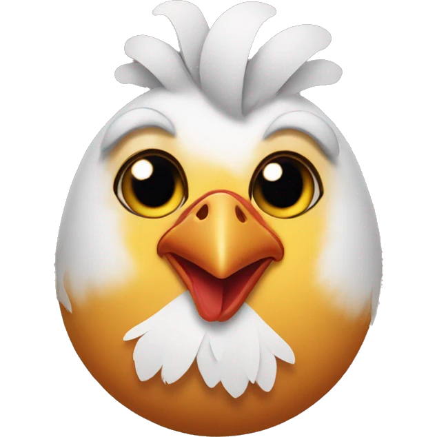 Chicken wearing makeup emoji