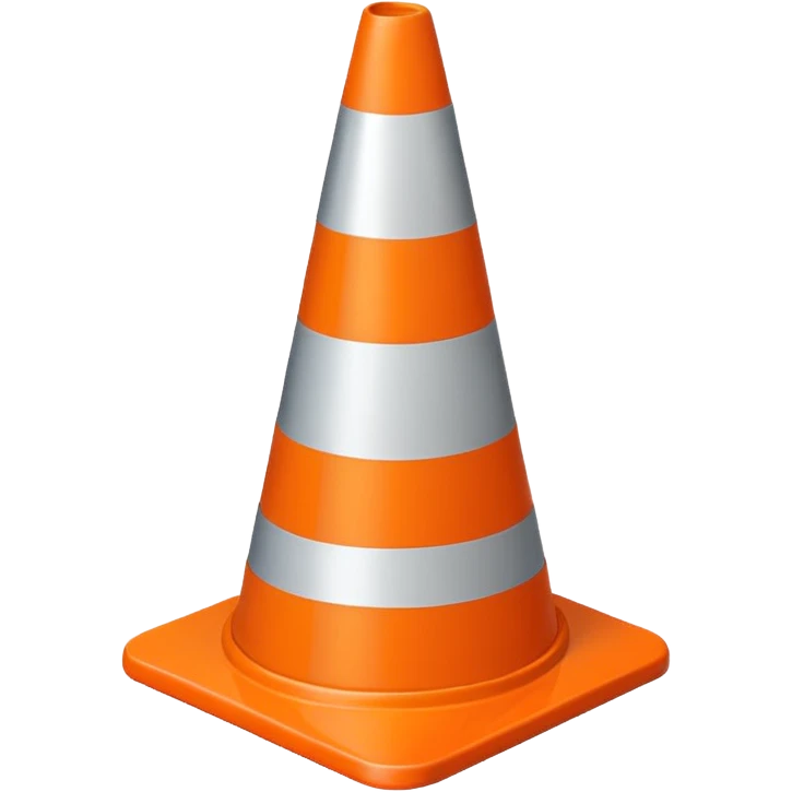 Generate one orange traffic cone without any stripes emoji