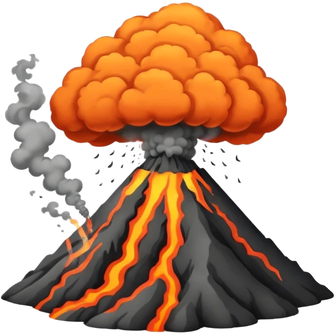 Volcano smoking before eruption emoji