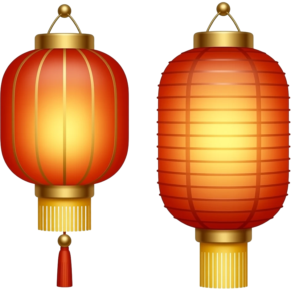 two chinese lanterns emoji