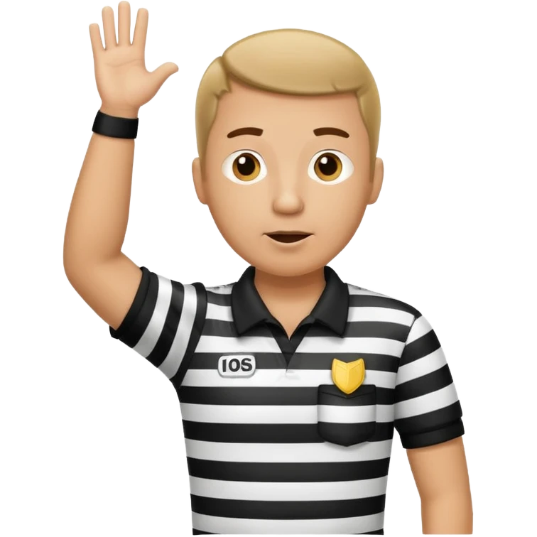 referee with raised arms crossed like an X emoji