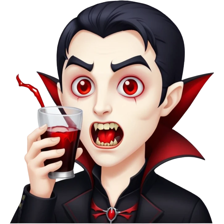 Vampire drinking emoji