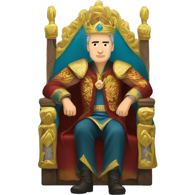 Kazakh King in the throne  emoji