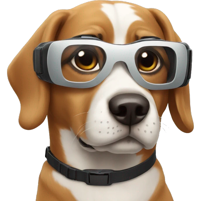 Dog wearing apple vision vr  emoji