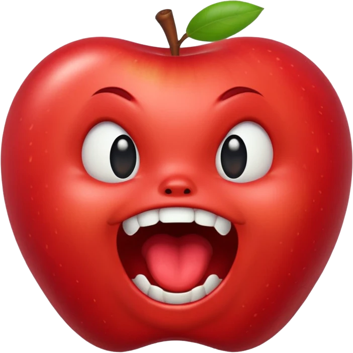 normal apple brand emoji with jaw dropped and mouth open emoji