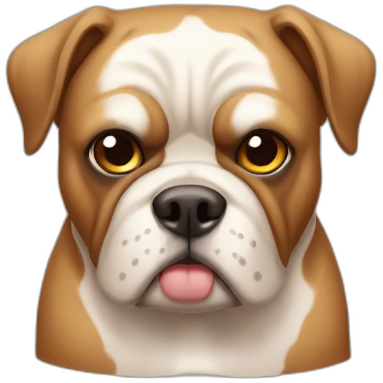 Beabull little white and tan grumpy emoji