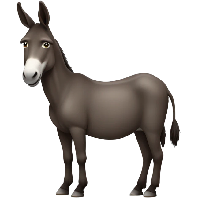 2 Donkeys standing side by side dark brown full body emoji