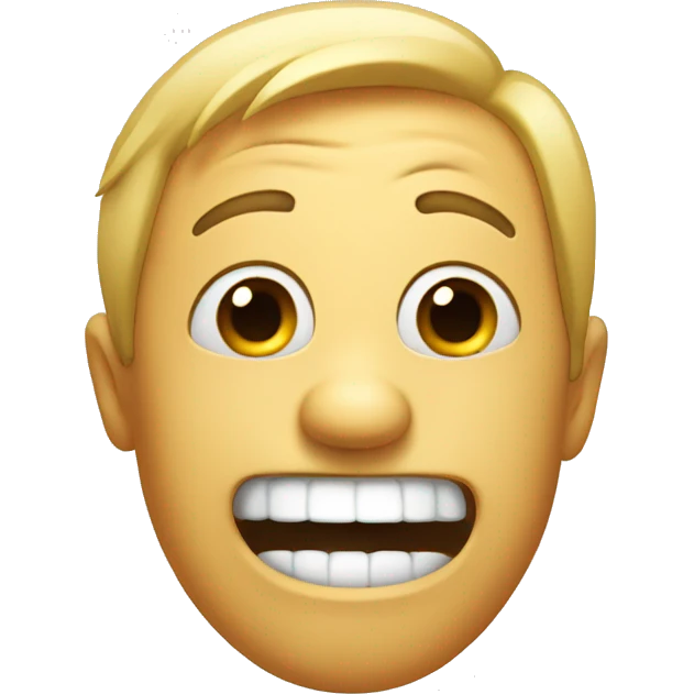 laughing face looking nervous emoji