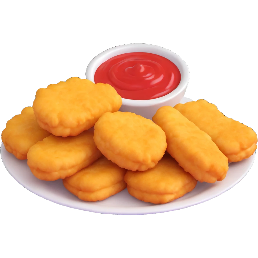 Chicken McNuggets with dipping sauce emoji
