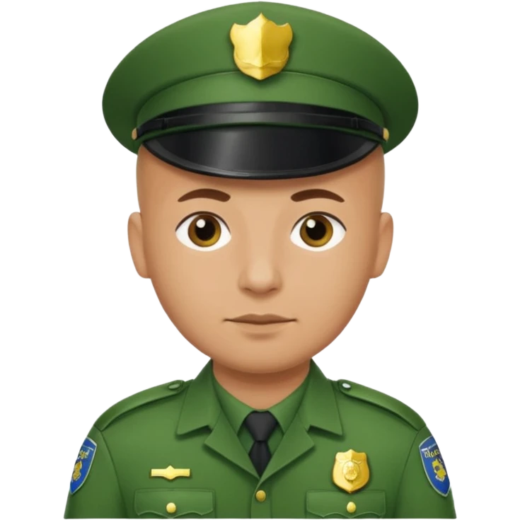 green uniform police bald emoji