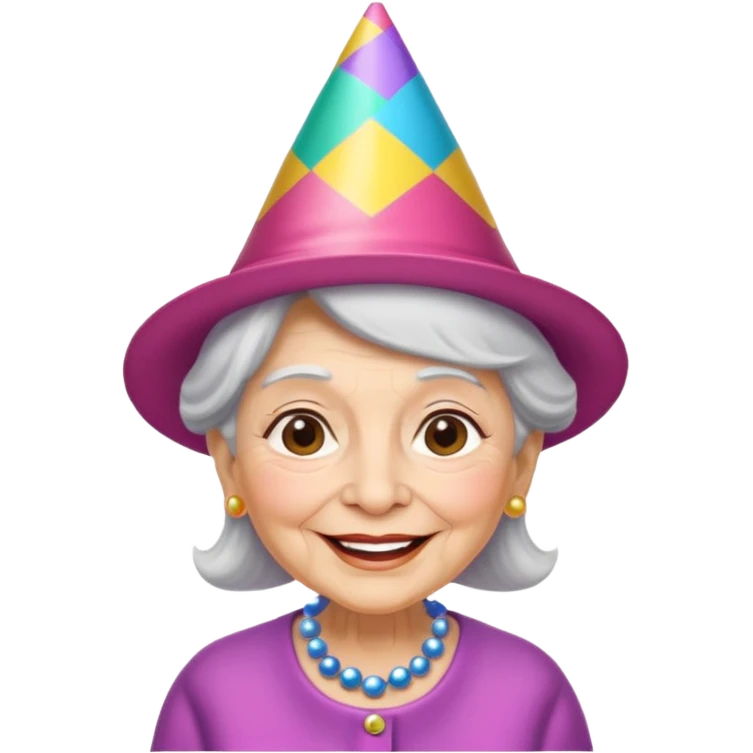Partying grandma emoji