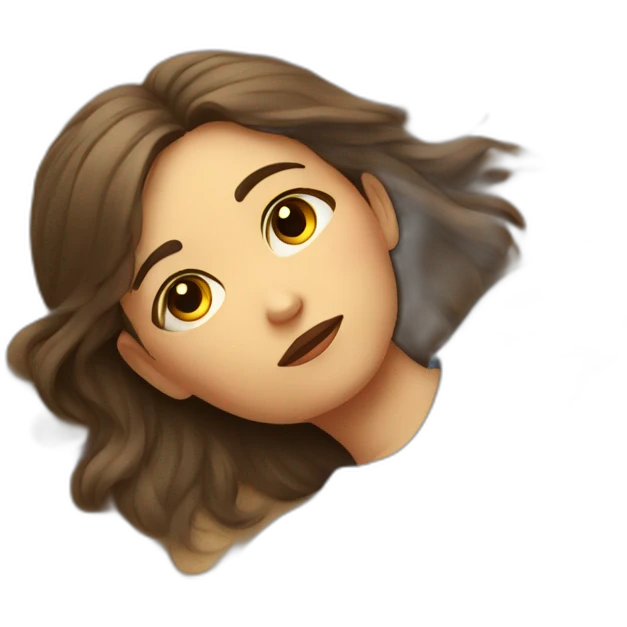 Girl laying on floor on the beach while looking sad and grumpy emoji