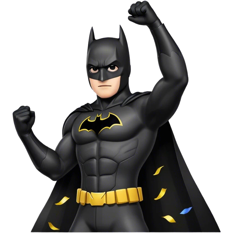 black Batman suit partying emoji