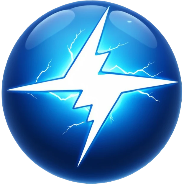 Lightning Ball  in a blue color with no symbol on it just pure energy   emoji