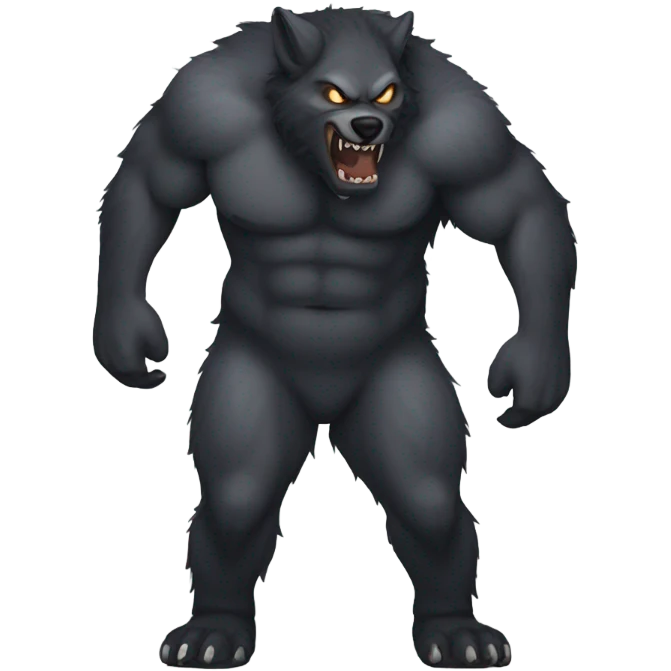 Werewolf with big butt emoji