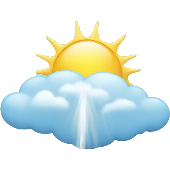 clouds with rays coming out of it  emoji