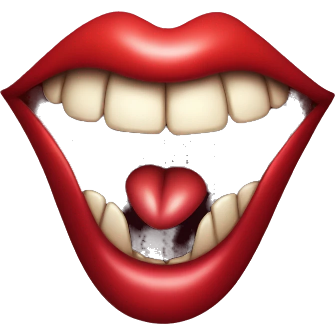 Red lips with fangs emoji