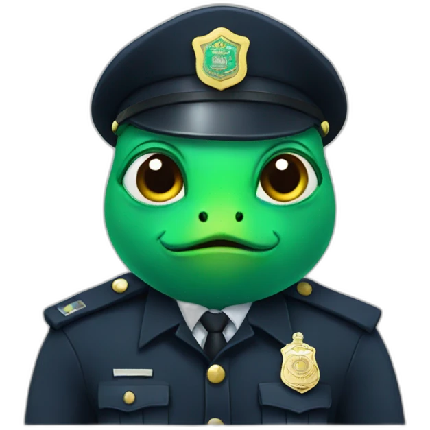 green fish in police uniform emoji