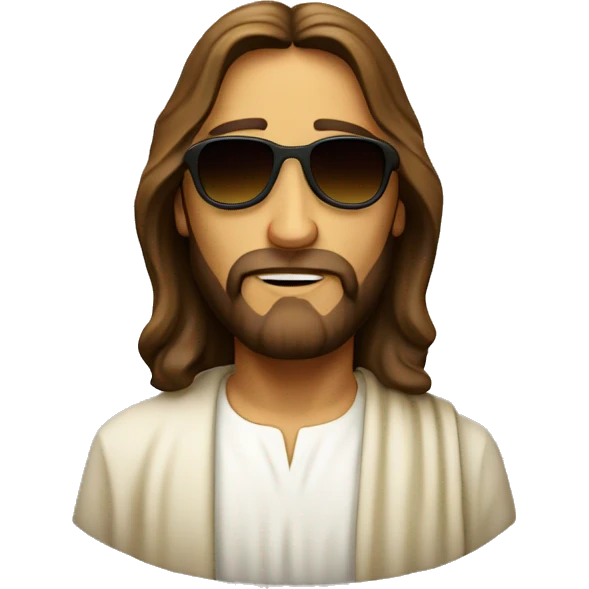 Jesus wearing sunglasses emoji