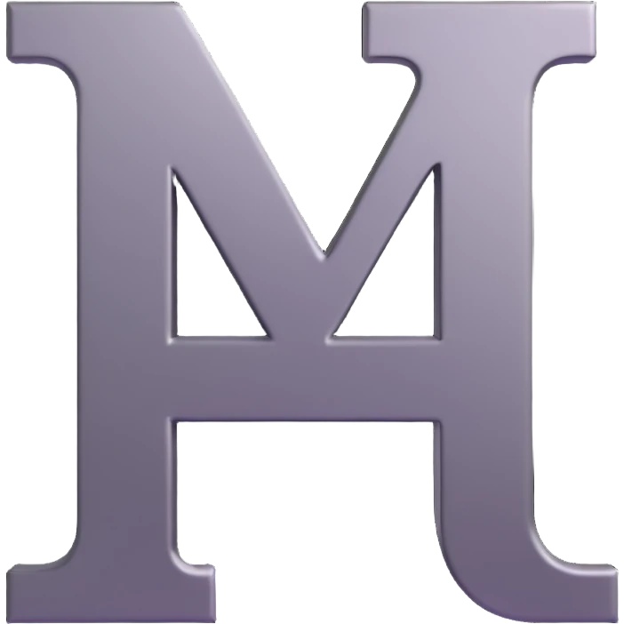 shiny 3D letter A with metallic texture emoji