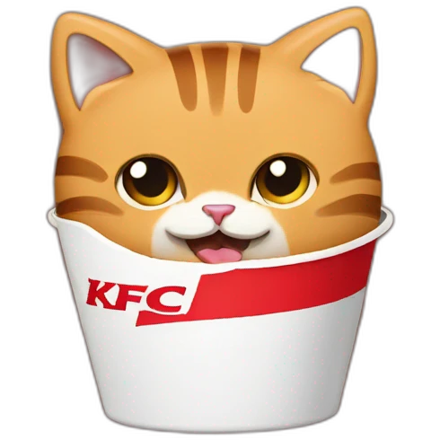 Cat eating kfc emoji