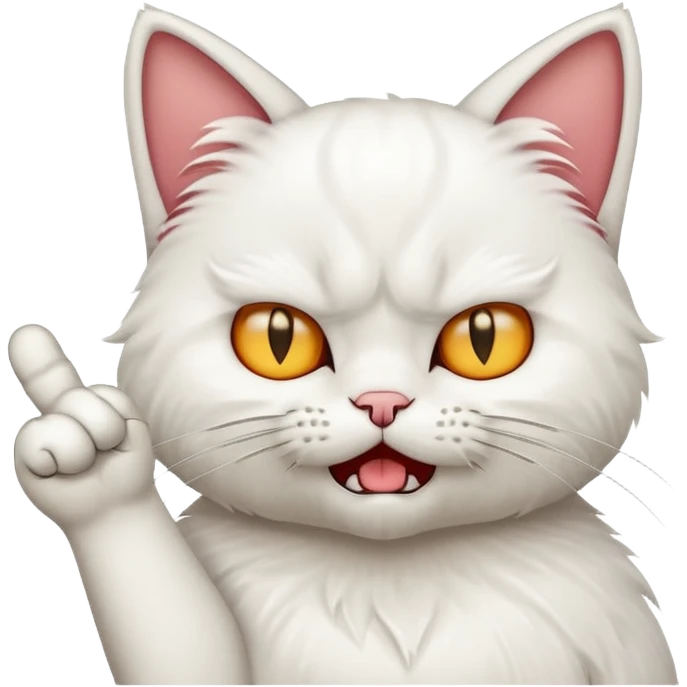 Cat sticking up middle finger emoji