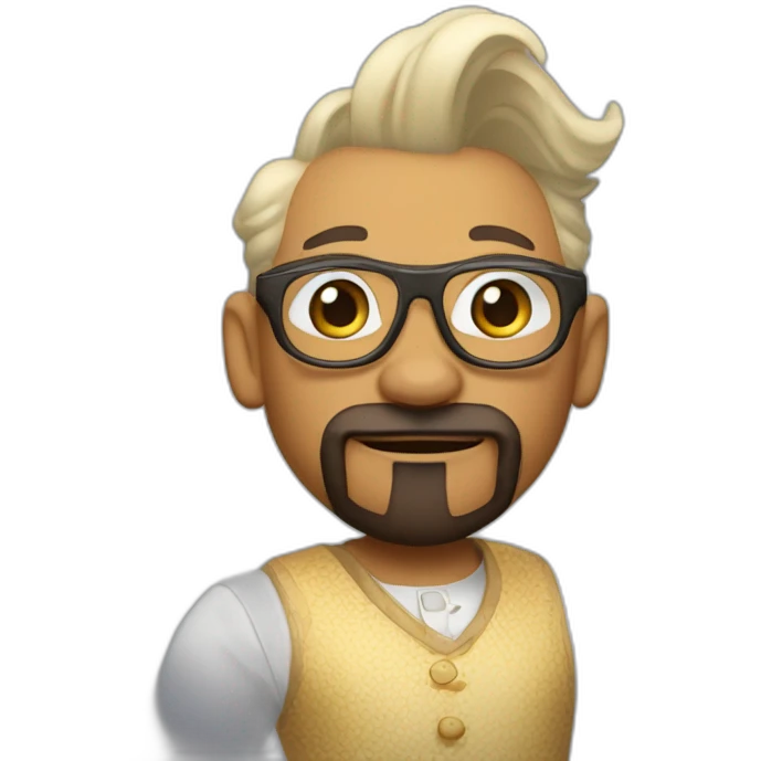 chicken little but he has a goatee and dresses like Walt Frazier emoji