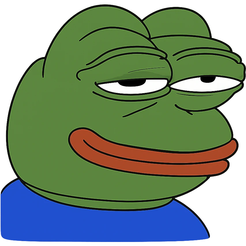 pepe the frog with a relieved expression emoji