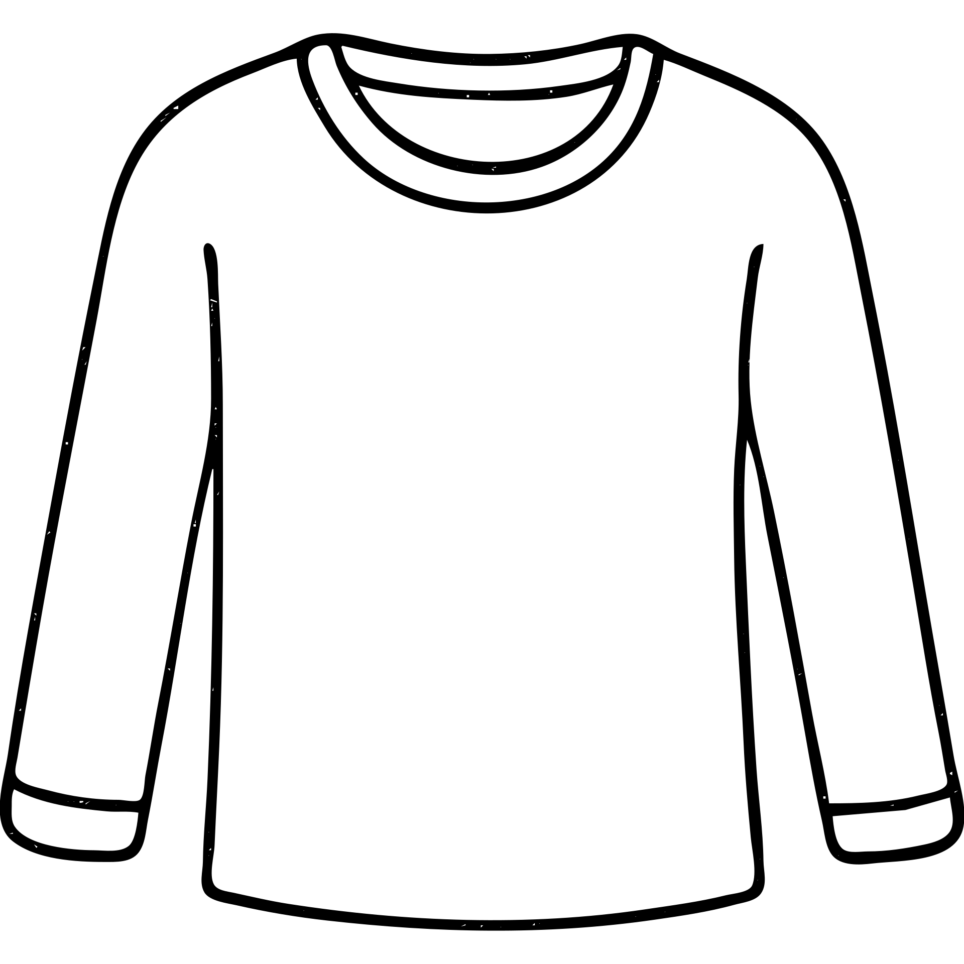 hand drawn outlined long sleeve shirt icon emoji