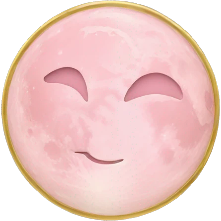 Light pink moon holding gold heart  emoji