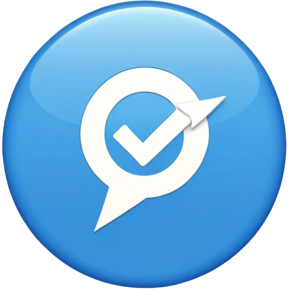 Blue circle with white check mark in the center emoji