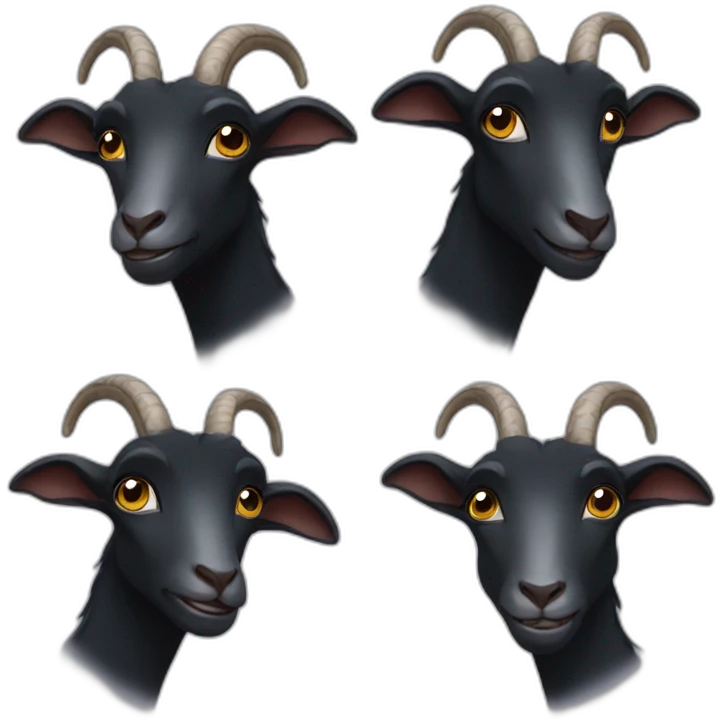 Black goat with different emotions emoji